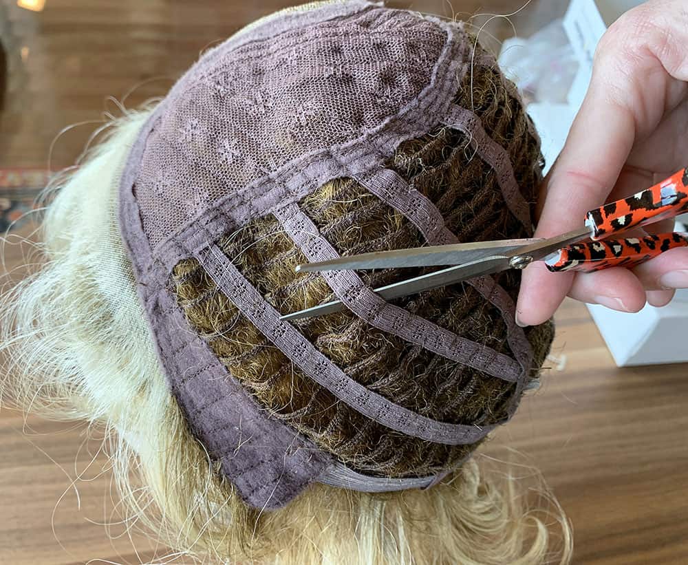 How to cut the base of a wig, wig to topper, cut a wig to make a topper