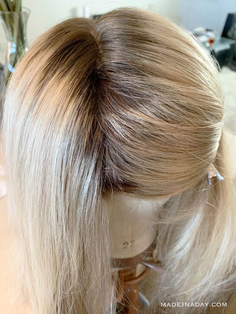 adding length to a hair topper, adding wefts to a hair topper, ad wefts to a topper for thickness, add wefts to a hair topper for highlights, fix hair topper by adding wefts