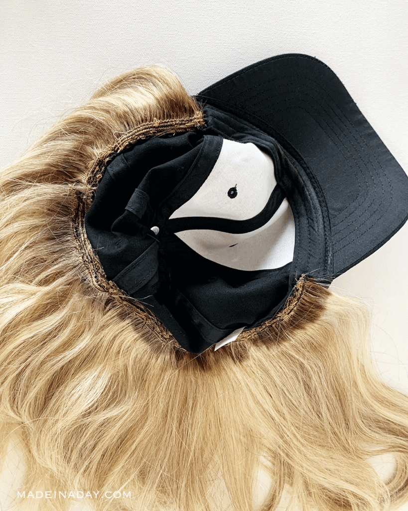 Ln-ZME Long Curly Wig Cap Long Hair Baseball Cap Casual Hat Wig for Women Synthetic Hair Extensions Adjustable Hooded Wig Full Lace Human Hair Wigs 