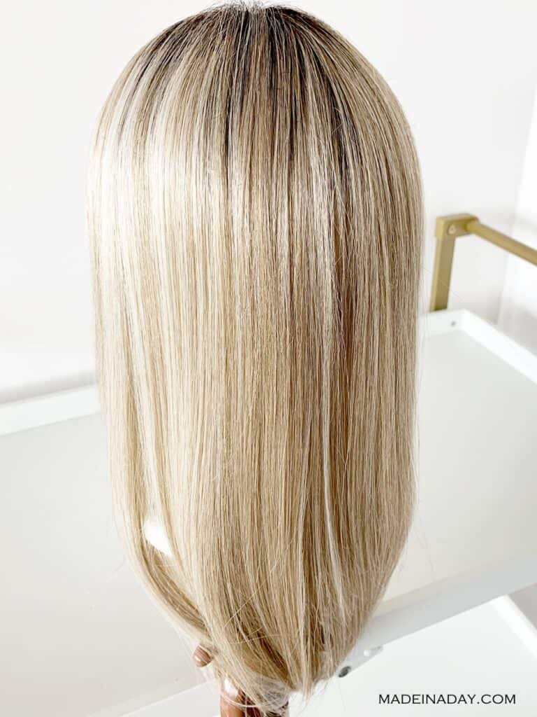 blonde hair topper, style forward shaded biscuit